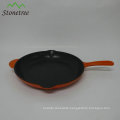 Square enamel coating cast iron paella/frying pan